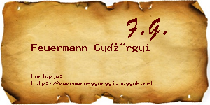 Feuermann Györgyi névjegykártya